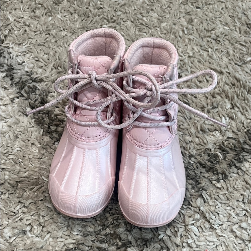 Sperry Light Pink Kids Rain Boots